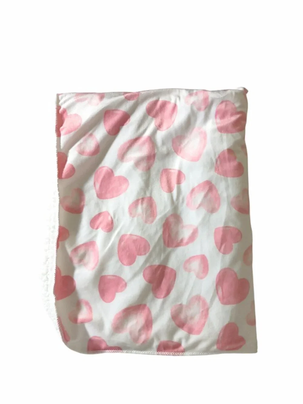 S.L. Home Fashions Pink Hearts White Sherpa Lovey Security Blanket 29